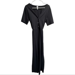 H&M Conscious Black Linen Jumpsuit